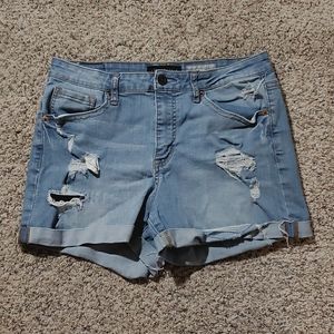 Womens High Waisted Midi Shorts